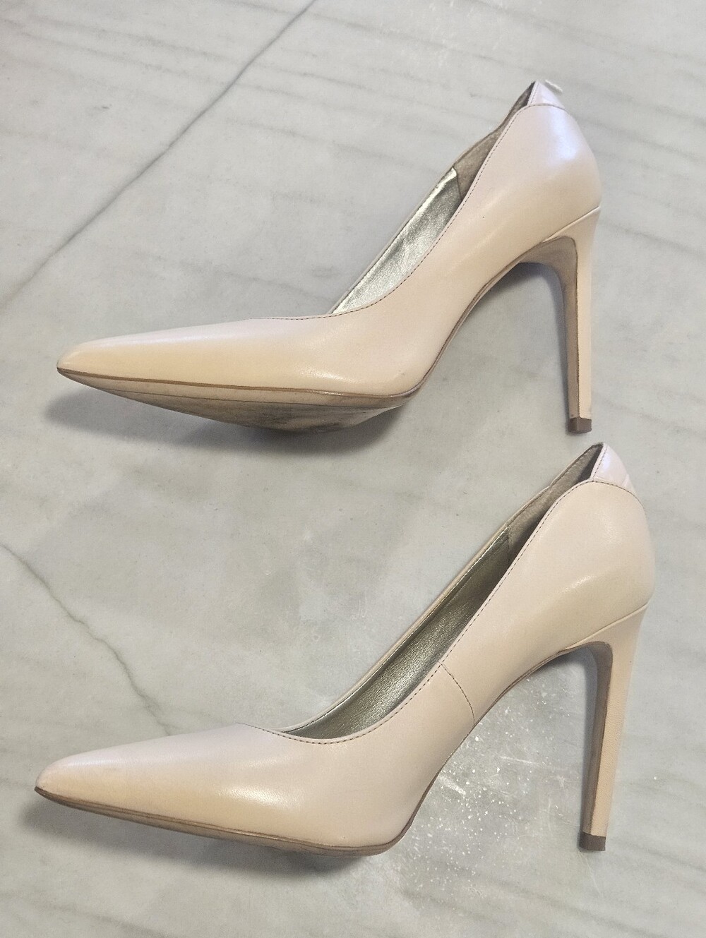 Sam Edelman Hazel Pointed Toe Leather Pumps - Nude/Beige - Picture 4 of 10
